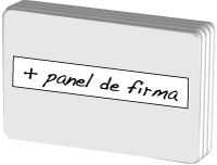 Tarjeta con panel de firma